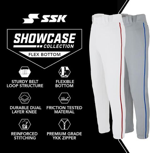 SSK Showcase Collection Flex Bottom Youth Baseball Pants | Piped & Solid Youth Sizes in Saudi Arabia