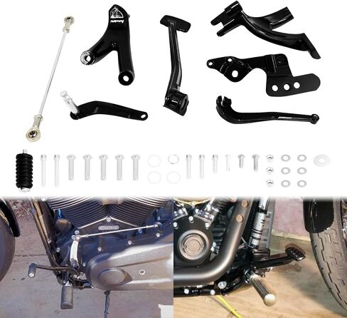 أدوات التحكم إلى الأمام مجموعة أدوات دراجة نارية كاملة متوافقة مع Harley Softail Street Bob Low Rider FXBB FXLR FXLRS FXST 2018-2023 Black in Kuwait