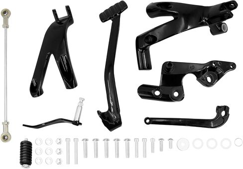 أدوات التحكم إلى الأمام مجموعة أدوات دراجة نارية كاملة متوافقة مع Harley Softail Street Bob Low Rider FXBB FXLR FXLRS FXST 2018-2023 Black in Kuwait