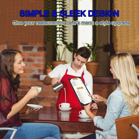 3 Packs Menu Holder Menu Covers Menu Restaurant 4.25 x 11 inch Leather menu Cover Holder 4.25" x 11" inches 3 Views in Kuwait