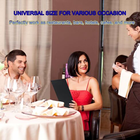 3 Packs Menu Holder Menu Covers Menu Restaurant 4.25 x 11 inch Leather menu Cover Holder 4.25" x 11" inches 3 Views in Kuwait