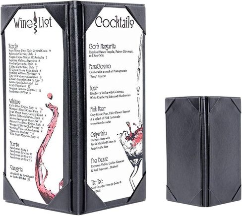 3 حزم حامل القائمة يغطي القائمة مطعم 4.25 × 11 بوصة حامل غطاء القائمة الجلدية 4.25 × 11 بوصة 3 وجهات النظر in Kuwait