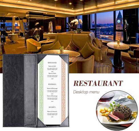 3 حزم حامل القائمة يغطي القائمة مطعم 4.25 × 11 بوصة حامل غطاء القائمة الجلدية 4.25 × 11 بوصة 3 وجهات النظر in Kuwait