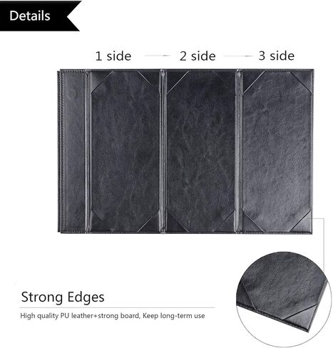 3 حزم حامل القائمة يغطي القائمة مطعم 4.25 × 11 بوصة حامل غطاء القائمة الجلدية 4.25 × 11 بوصة 3 وجهات النظر in Kuwait