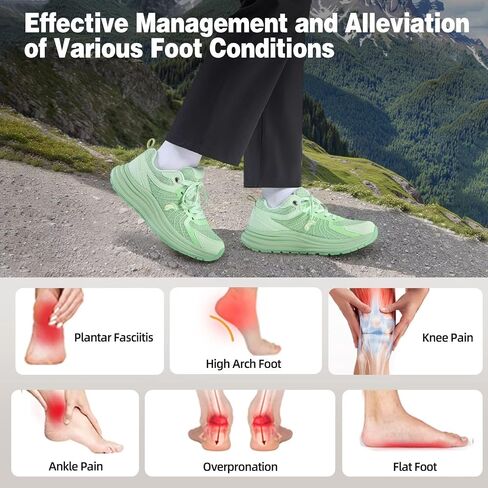 Women's Orthopedic Trail Running Shoes: Comfortable Arch Support Plantar Fasciitis Orthotic Athletic Sneakers, Casual Flat Feet Sports Workout Walking Hiking Shoes for Foot Heel and Pain Relief in Kuwait