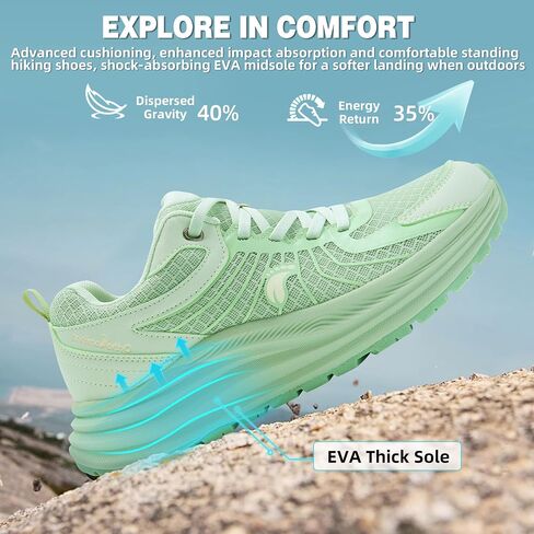 Women's Orthopedic Trail Running Shoes: Comfortable Arch Support Plantar Fasciitis Orthotic Athletic Sneakers, Casual Flat Feet Sports Workout Walking Hiking Shoes for Foot Heel and Pain Relief in Kuwait
