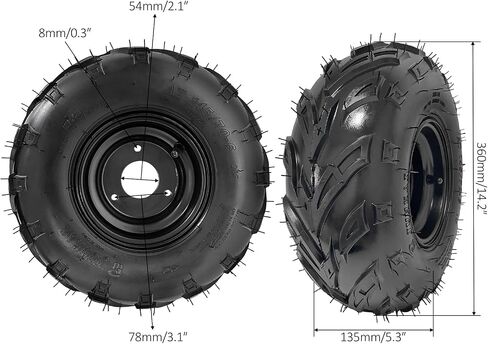 13x4.10-6 Go Kart Wheels ATV Tire with Wheel 3 Bolt Patterm Tubeless Tire on Rim for Go Kart ATV UTV Quad 4 Wheelers Buggy Mini Bikes in Kuwait
