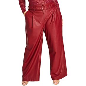 Nina Parker Womens Plus Faux Leather Wide Leg Pants in Saudi Arabia