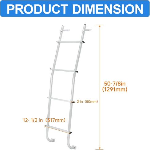 Van Ladder متوافق مع Ford E-Series Chevy GMC Dodge Vans RV Universal Hook Over Sadder in Kuwait