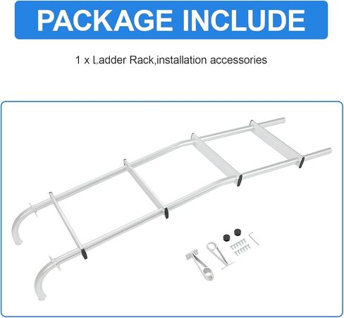 Van Ladder متوافق مع Ford E-Series Chevy GMC Dodge Vans RV Universal Hook Over Sadder in Kuwait