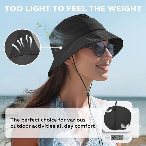 Sukeen Women's Lightweight Adjustable Bucket Hat for Summer Outdoor Use,Breathable & Soft Sun Hat UV Protection and Quick-Dry in Saudi Arabia