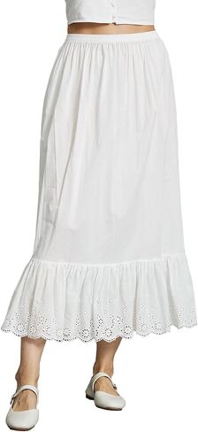 100% Cotton Half Slip Dress for Women Under Dresses Underskirt with Lace Hem Non Cling Antistatic in Kuwait