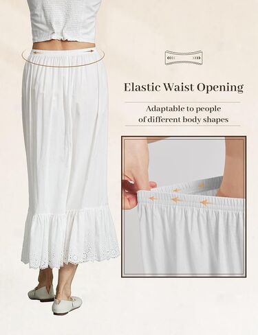 100% Cotton Half Slip Dress for Women Under Dresses Underskirt with Lace Hem Non Cling Antistatic in Kuwait