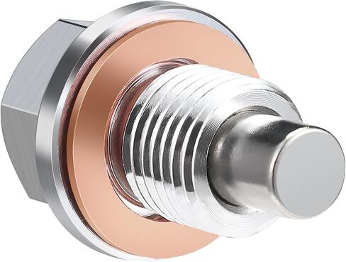 M14 x 1.5 Magnetic Aluminum Oil Drain Plug Sump Drain Nut Bolt with Copper Gasket Crush Washer Compatible with Most Ford, GM, Hyundai, KIA and Accord, CRV, Civic, Pilot, Fit, Odyssey in Kuwait