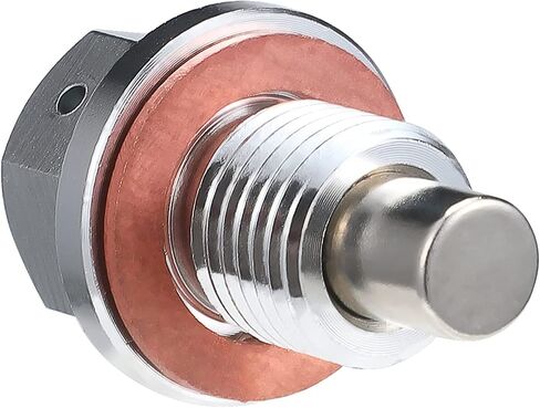 M14 x 1.5 Magnetic Aluminum Oil Drain Plug Sump Drain Nut Bolt with Copper Gasket Crush Washer Compatible with Most Ford, GM, Hyundai, KIA and Accord, CRV, Civic, Pilot, Fit, Odyssey in Kuwait