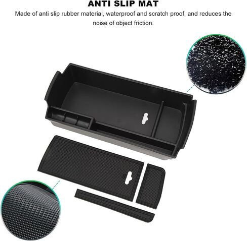 Center Console Organizer Tray Space Saving Armrest Storage Box ABS Rubber Replacement for Peugeot 3008 5008 2016 to 2023 in Saudi Arabia