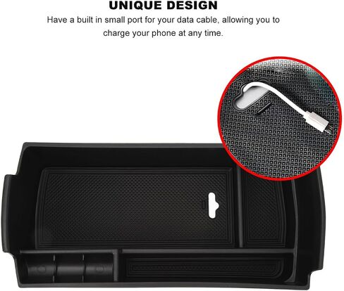 Center Console Organizer Tray Space Saving Armrest Storage Box ABS Rubber Replacement for Peugeot 3008 5008 2016 to 2023 in Saudi Arabia