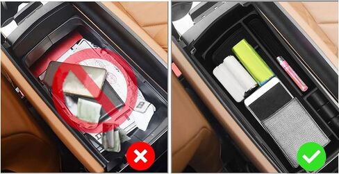Center Console Organizer Tray Space Saving Armrest Storage Box ABS Rubber Replacement for Peugeot 3008 5008 2016 to 2023 in Saudi Arabia