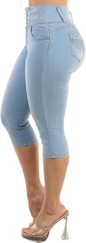 moda xpress بعقب رفع الدنيم capris للنساء - عالية الخصر كابريس ليفانتا كولا in Kuwait