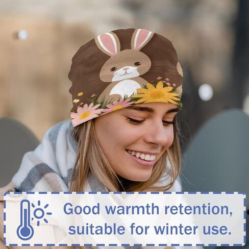 Ghost Daisy Flower Beanie Hats for Women Men Slouchy Beanies Winter Hats Skull Cap Warm Velvet Cancer Headwear in Kuwait