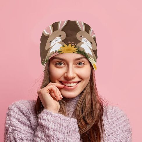 Ghost Daisy Flower Beanie Hats for Women Men Slouchy Beanies Winter Hats Skull Cap Warm Velvet Cancer Headwear in Kuwait