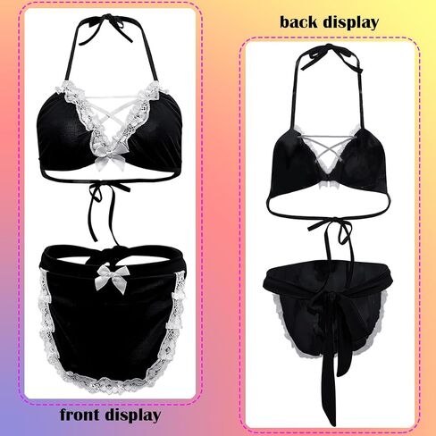 Sexy Maid Lingerie for Women Naughty Cosplay Costume French Maid themed Anime Outfit Sets with Lace Apron in Saudi Arabia