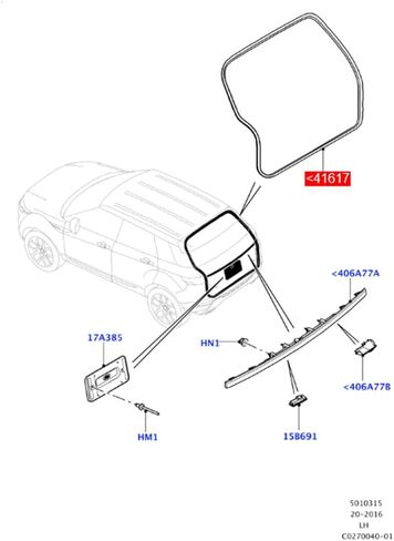 Gzyf 1 PC LR053350 Tailgate Seal Weatherstrip Rubber لـ Land Rover for Range Rover Evoque 5 Door 2012-2019 in Kuwait