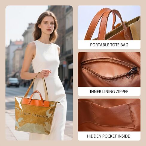 كبيرة PVC حقيبة حقيبة المرأة رسائل طباعة ورقة كرافت تحمل جميع حقيبة أعلى مقبض بولي in Kuwait