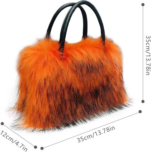 Gegefur Women's Faux Fur Fur حقائب اليد Furry Fluffy Satchel للنساء ، أمي ، صديق ، وصيفات الشرف in Kuwait