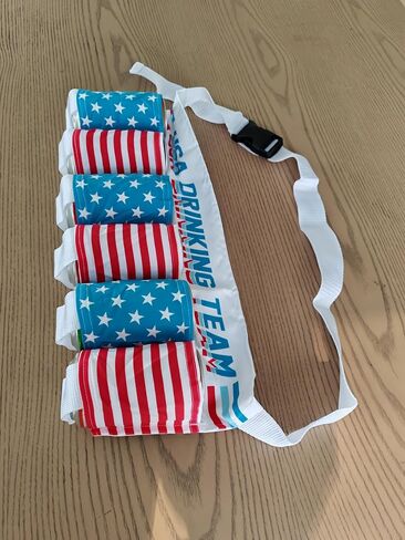 Beer Belt,Fourth of July American Patriotic Beer Gift for Men,6 Pack Unisex Beer Holster,Beverage Beer Soda Bottle Belt Holder,Beer Accessories for White Elephant Party Festival (Style 2) in Saudi Arabia
