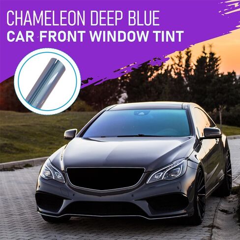 United - Chameleon Film 15% VLT Dark Purple Color Front Windshield Tint UV Heat Blocking One Way Privacy Window Film Chameleon 40Inch x 6Feet in Kuwait