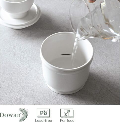 وعاء زبدة بورسلين من DOWAN، طبق زبدة فرنسية للزبدة الطازجة القابلة للدهن، حافظة زبدة مع خط مائي، لا مزيد من الزبدة الصلبة، هدية الترحيب بالمنزل لمحبي الزبدة، أبيض in Kuwait