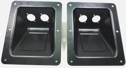 (2) Two Black Large Recessed Dish Plates for Speakon or XLR Connectors. in Saudi Arabia