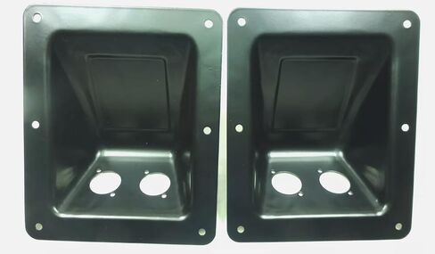 (2) Two Black Large Recessed Dish Plates for Speakon or XLR Connectors. in Saudi Arabia