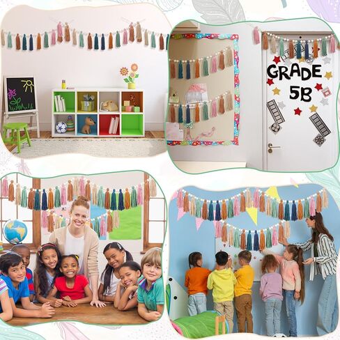 Zeyune 3 PCS Boho Tassel Garland Boho Rainbow Wall Decor in Saudi Arabia