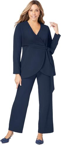 Jessica London Women's Plus Size 2-Piece Faux Wrap Pantsuit in Kuwait