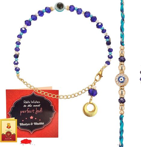 TIED RIBBONS Rakhi for Brother Set of 2 Rakhi | Roli Tikka | Greeting Card - Rakhi Bracelet for Brother Rakhi Gift Set for Brother | Rakhi with Card | Rakhi Thread | Rakhi for Bhaiya in Saudi Arabia