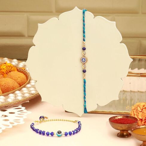 TIED RIBBONS Rakhi for Brother Set of 2 Rakhi | Roli Tikka | Greeting Card - Rakhi Bracelet for Brother Rakhi Gift Set for Brother | Rakhi with Card | Rakhi Thread | Rakhi for Bhaiya in Saudi Arabia