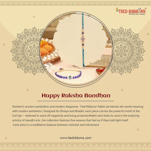 TIED RIBBONS Rakhi for Brother Set of 2 Rakhi | Roli Tikka | Greeting Card - Rakhi Bracelet for Brother Rakhi Gift Set for Brother | Rakhi with Card | Rakhi Thread | Rakhi for Bhaiya in Saudi Arabia
