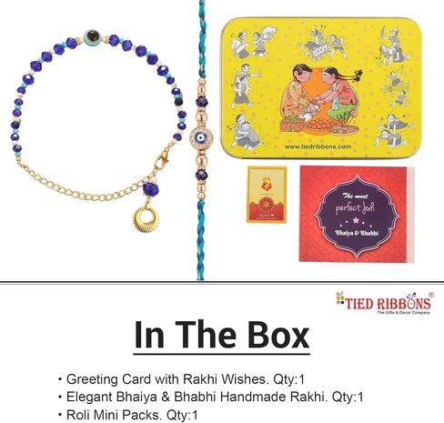TIED RIBBONS Rakhi for Brother Set of 2 Rakhi | Roli Tikka | Greeting Card - Rakhi Bracelet for Brother Rakhi Gift Set for Brother | Rakhi with Card | Rakhi Thread | Rakhi for Bhaiya in Saudi Arabia