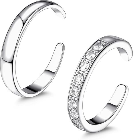 3Pcs Toe Rings for Women Sterling Silver, Non Tarnish Silver Toe Rings Set, Adjustable Flower Summer Beach Foot Jewelry Gifts for Women in Saudi Arabia