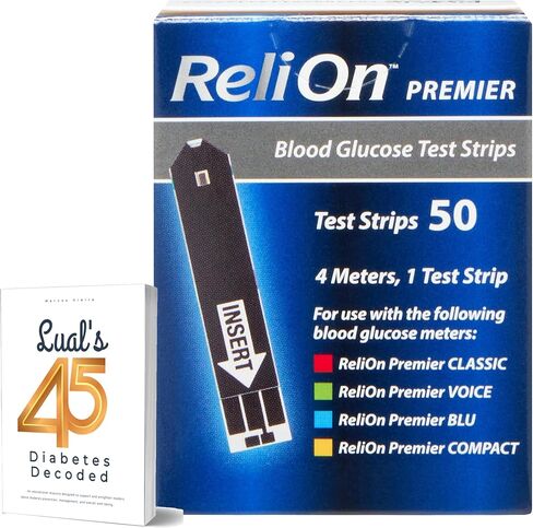 RELION Premier Test Strips 100 عدد ، متوافق مع RELI على الأمتار الأولى ، وشرائط اختبار الجلوكوز في الدم ، ومستلزمات السكري دليل السكري المكافأة in Kuwait