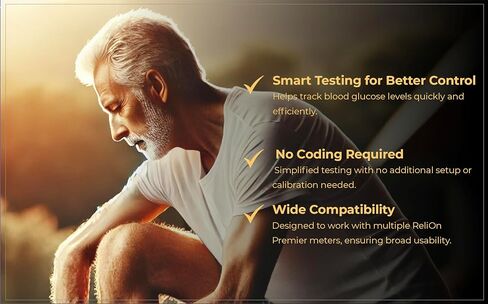 RELION Premier Test Strips 100 عدد ، متوافق مع RELI على الأمتار الأولى ، وشرائط اختبار الجلوكوز في الدم ، ومستلزمات السكري دليل السكري المكافأة in Kuwait