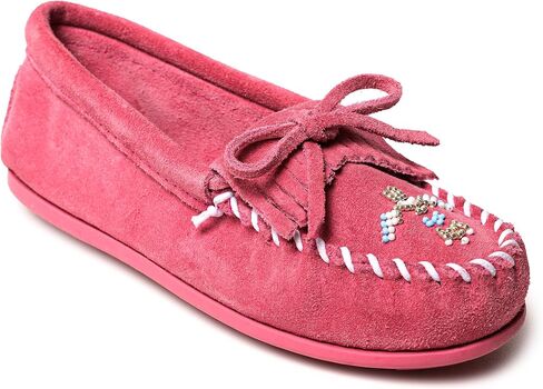 Minnetonka Children’s Thunderbird “Animikii" Hardsole - Moccasins for Kids with a Classic Leather Moccasin Silhouette, Cushioned Footbed, and Beaded Moccasin Design in Saudi Arabia