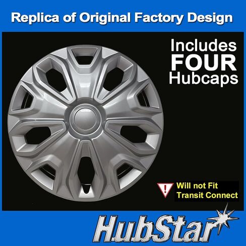 استبدال HubCap لـ Ford Transit 150 و 250 و 350: 2015-2024 ، غطاء عجلة 16 بوصة (فضية ، 4 قطع) in Saudi Arabia