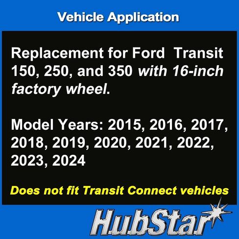 استبدال HubCap لـ Ford Transit 150 و 250 و 350: 2015-2024 ، غطاء عجلة 16 بوصة (فضية ، 4 قطع) in Saudi Arabia