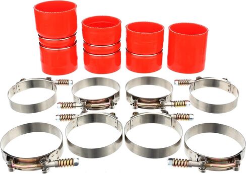 Heavy Duty Silicone Intercooler Boot and Clamp Kit Compatible with 2008 2009 2010 Ford 6.4 Powerstroke F250 F350 Intercooler Boot Kit Diesel Resistance to Heat, Pressure, Fuel, and Oil (blue) in Kuwait