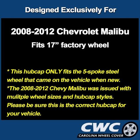 Premium Replica Hubcap Set, Replacement for Chevrolet Malibu 2008-2012, 17-inch Wheel Covers (4 Pieces) in Saudi Arabia
