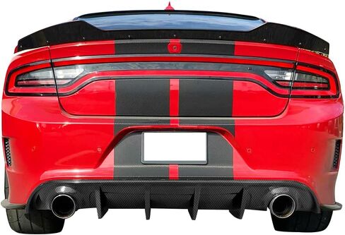 FREEMOTOR802 Rear Diffuser, Compatible with 2015-2018 Dodge Charger Base & 2019-2023 Dodge Charger SXT Trim, Gloss Black PP Rear Bumper Molding Lower Lip Splitter Spoiler Underbody Styling Kit in Kuwait