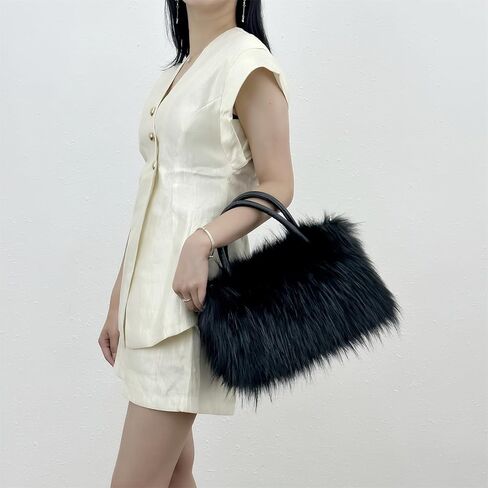 Gegefur Women's Faux Fur Fur حقائب اليد Furry Fluffy Satchel للنساء ، أمي ، صديق ، وصيفات الشرف in Kuwait